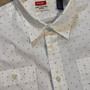 Wrangler White w/ Stars Flex for Comfort Button Up Long Sleeve Western Shirt L